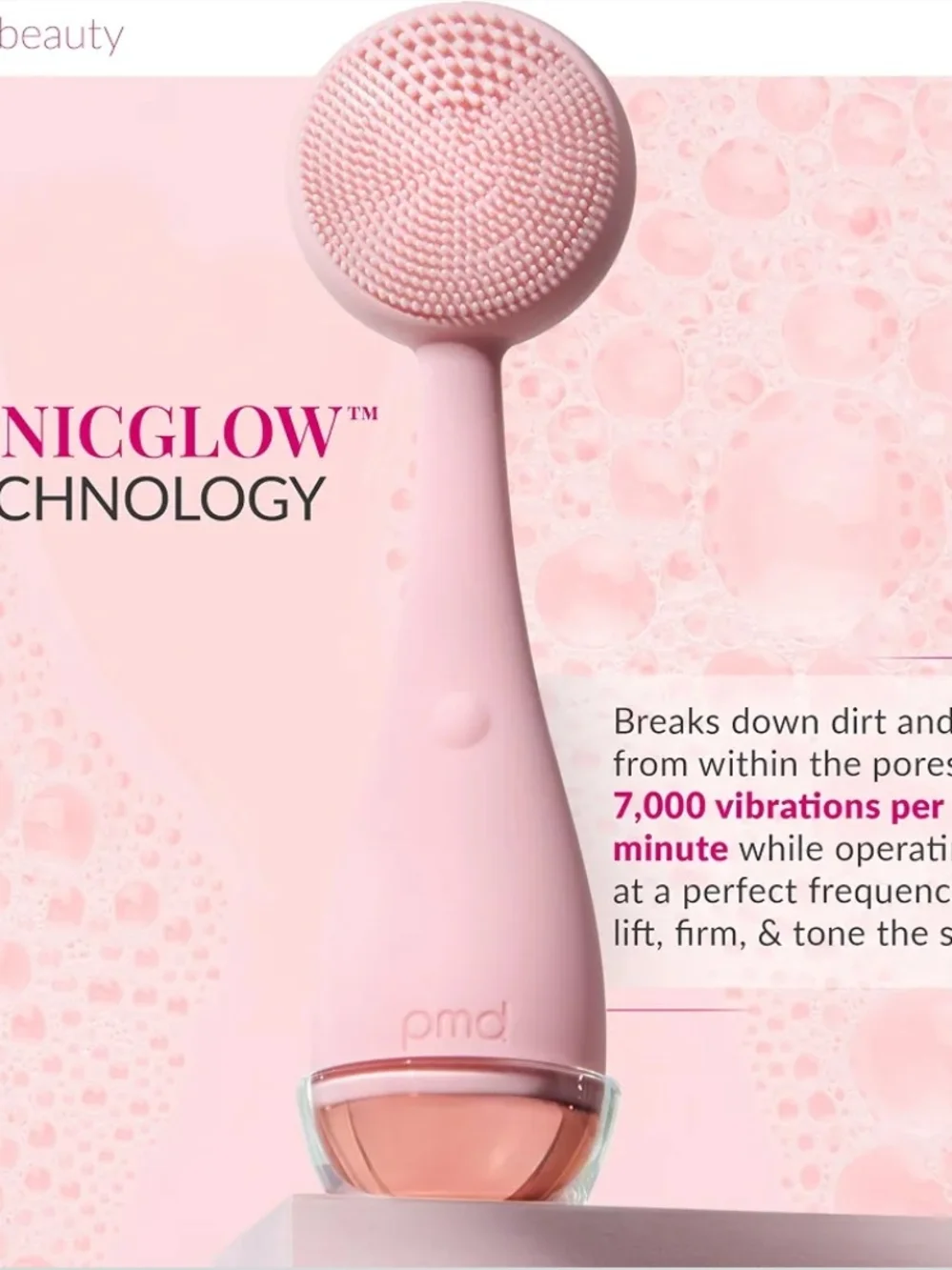 pmd Clean Silicone Facial Cleansing Brush - Pink